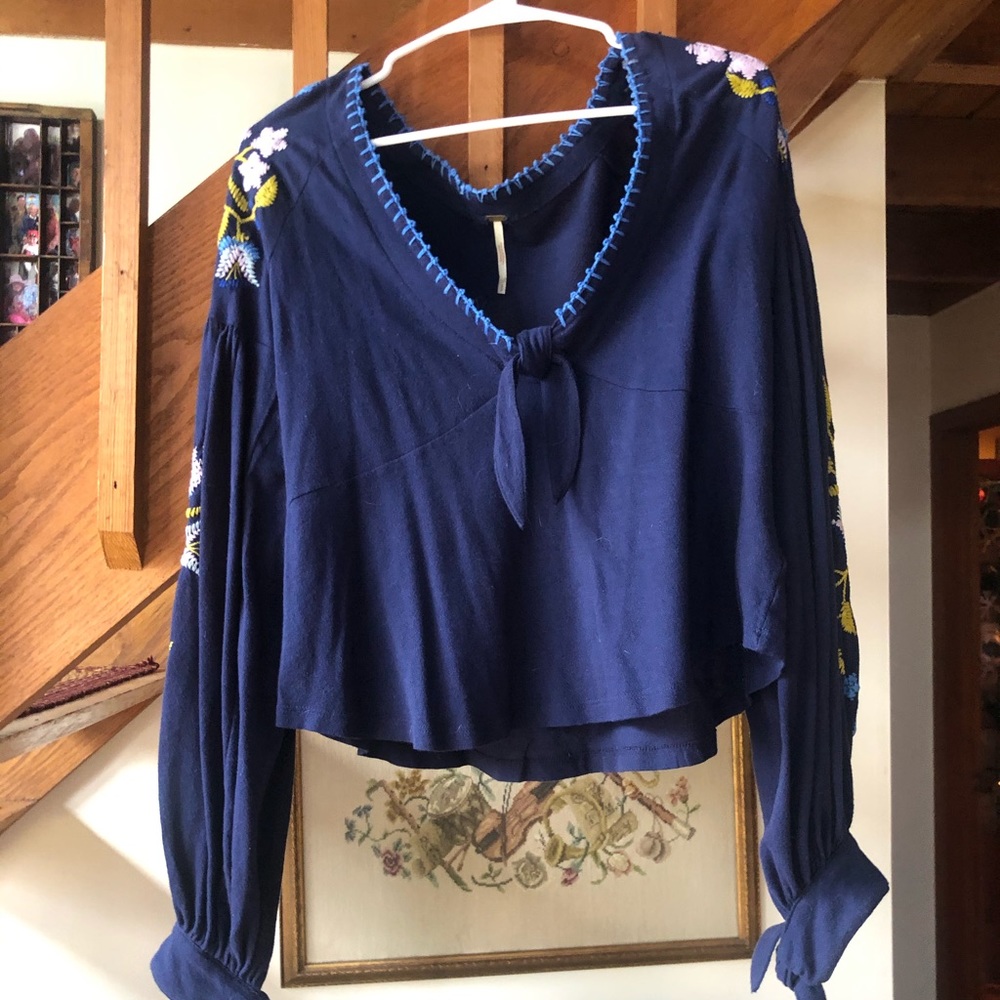 Free People Embroidered Top